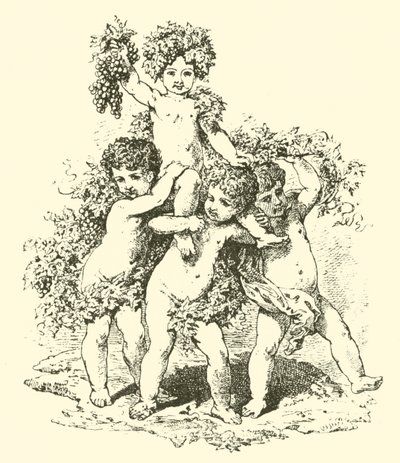 Şampanya, alegorik figürler (gravür) by English School