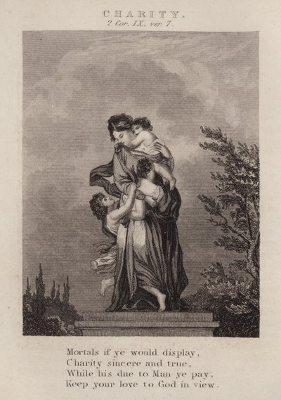 Charity, 2 Corinthians IX, ver 7 (gravür) by English School