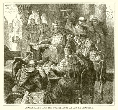 Charlemagne ve Danışmanları Aix-la-Chapelle'de by English School