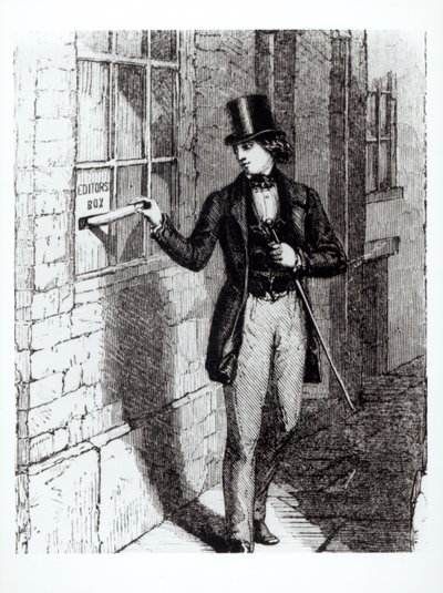 Charles Dickens (1812-70) hikayelerini sunarken by English School