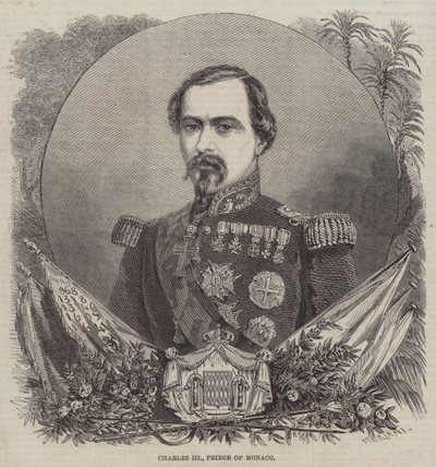 Charles III, Monako Prensi (gravür) by English School