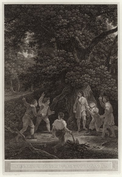 Boscobel ormanında Charles II by English School