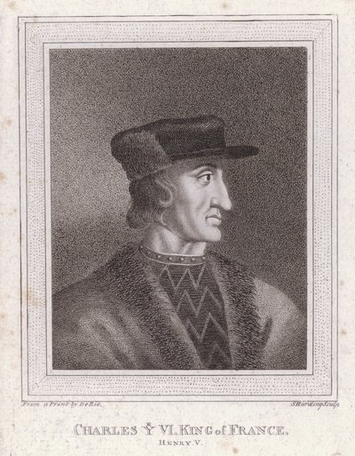 Charles VI, Fransa Kralı (gravür) by English School