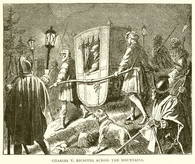Charles V, Dağlılardan Kaçarken by English School