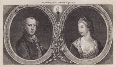 Charles William Ferdinand, Brunswick Dükü ve eşi Prenses Augusta, Kral III. by English School