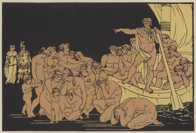 Charon ve hayaletler (renkli taş baskı) by English School
