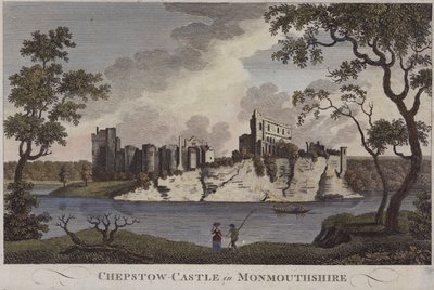 Chepstow Kalesi, Monmouthshire (renkli gravür) by English School