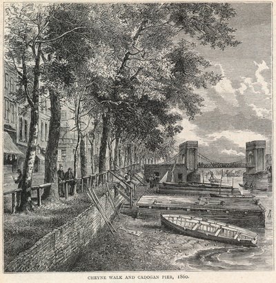 Cheyne Yürüyüşü ve Cadogan İskelesi, 1860 by English School