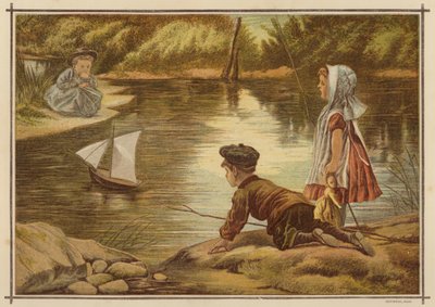 Model yat denize indiren çocuklar (renkli taş) by English School