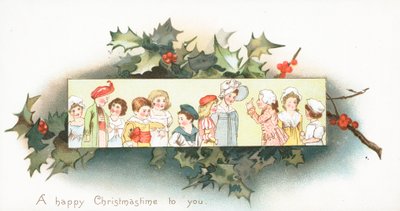 Sırada bekleyen çocuklar, Noel Kartı by English School