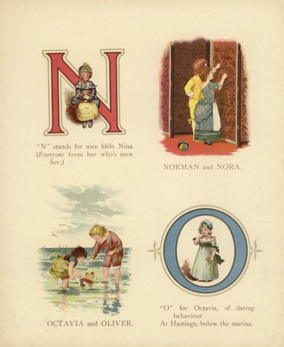 Çocukların İsimleri: Norman, Nora, Octavia, Oliver (renkli taş) by English School