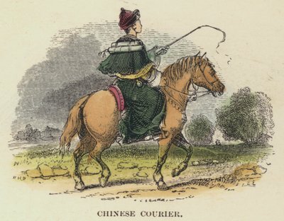 Çin Kurye (renkli gravür) by English School