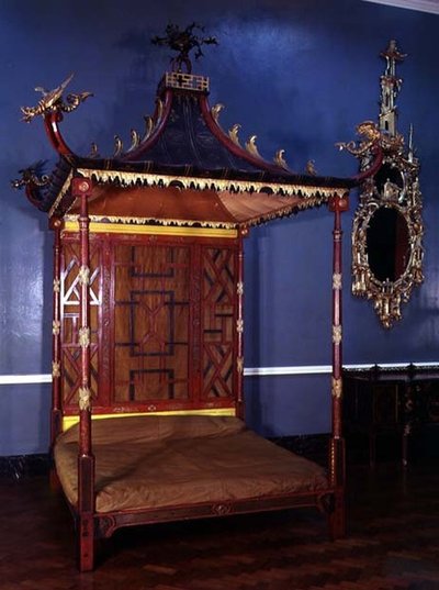 Çin tarzı Chippendale yatak, Badminton, Gloucestershire, 1750-54