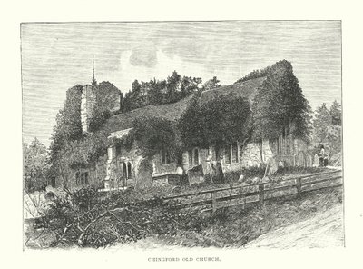 Chingford Eski Kilisesi (gravür) by English School