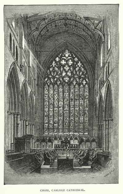 Koro, Carlisle Katedrali (gravür) by English School