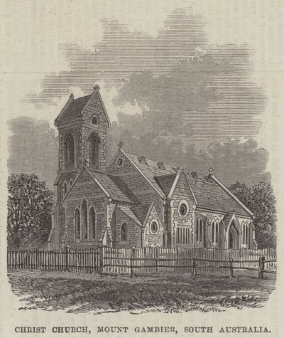 Christ Church, Gambier Dağı, Güney Avustralya (gravür) by English School