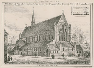 Christ Church, North Kensington: önerilen yeni kilise için seçilen tasarım by English School