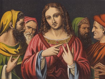 İsa ve Yahudi Doktorlar (chromolitho) by English School