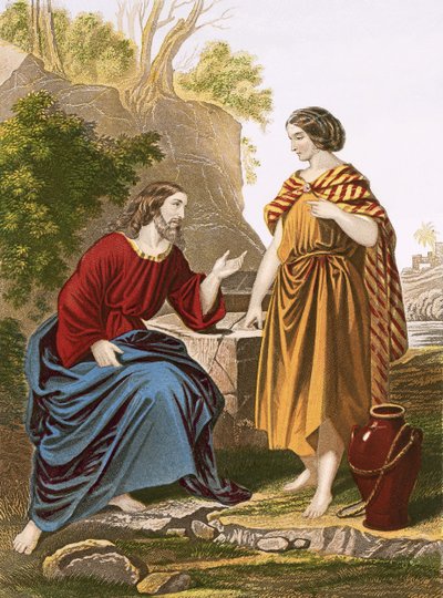 İsa ve Samiriyeli kadın by English School