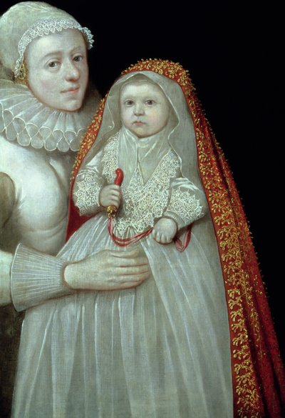 Vaftiz, Bir Anne ve Çocuk Portresi, c.1595 by English School