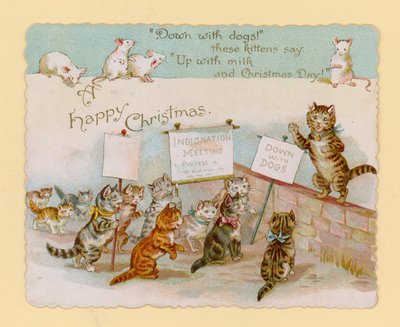 Kediler ve fareler ile Noel kartı by English School