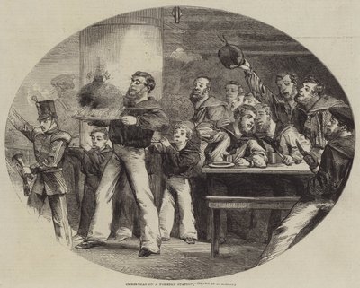Yabancı Bir İstasyonda Noel (gravür) by English School