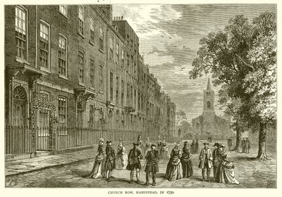 1750 yılında Church Row, Hampstead, by English School