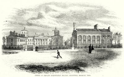 İngiltere Metropolitan Eğitim Kurumu Kilisesi, Highbury Park (gravür) by English School