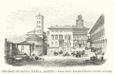 Santa Maria Kilisesi, Arezzo (gravür) by English School