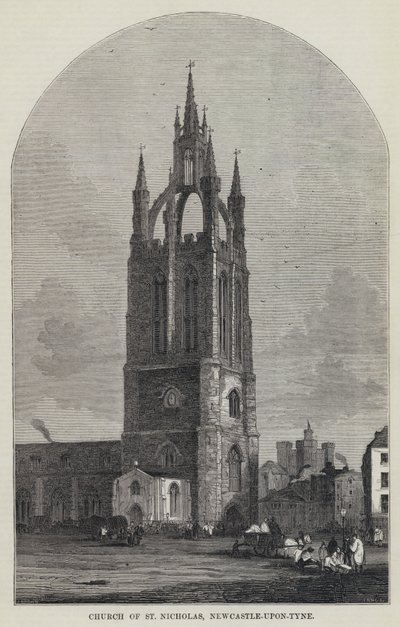 St Nicholas Kilisesi, Newcastle-upon-Tyne (gravür) by English School