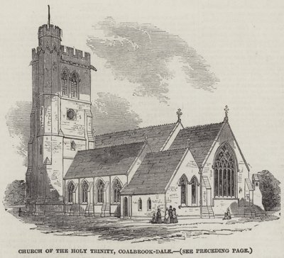 Holy Trinity Kilisesi, Coalbrook-Dale (gravür) by English School