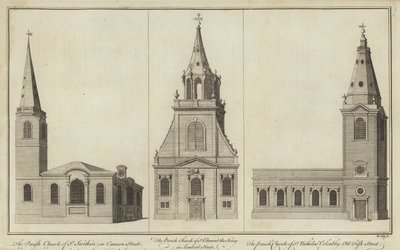 St Swithin, Cannon Street, St Edmund the King, Lombard Street ve St Nicholas Cole Abbey, Old Fish Street Kiliseleri by English School