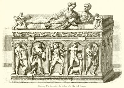 Evli Bir Çiftin Küllerini İçeren Cinerary Urn by English School