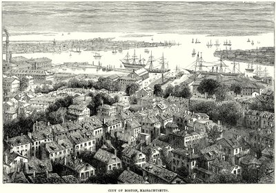 Boston Şehri, Massachusetts (gravür) by English School