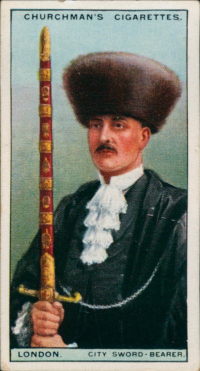 Londra Şehri, Bir Şehir Kılıç Taşıyıcısı (renkli taş baskı) by English School