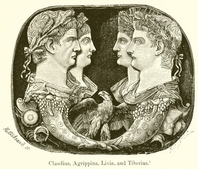 Claudius, Agrippina, Livia ve Tiberius by English School