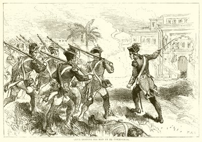 Clive adamlarını Conjeveram'a götürüyor (1751) by English School
