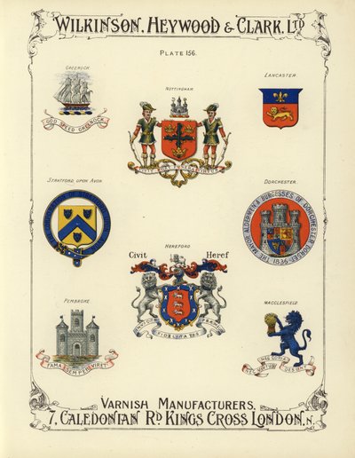 İngiliz kasaba ve şehirlerinin arması (chromolitho) by English School
