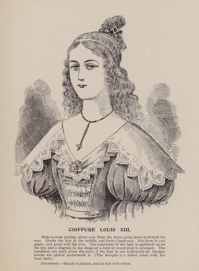 Louis XIII saç modeli (gravür) by English School