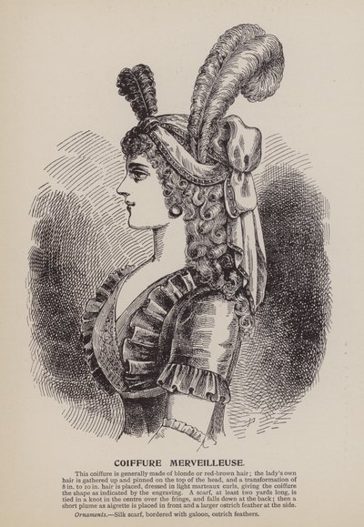 Coiffure Merveilleuse (gravür) by English School