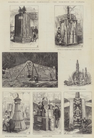 Sömürge ve Kızılderili Sergisi, Kanada Dominyonu (gravür) by English School