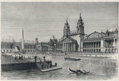 Kolomb Dünya Fuarı veya Dünya Kolomb Sergisi, Chicago sergisi 1893: makine salonu - “” Grafik”ten 1893 gravürü - Dünya Sergisi 1893 by English School