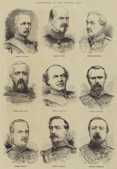 Fransız Ordusundaki Komutanlar (gravür) by English School
