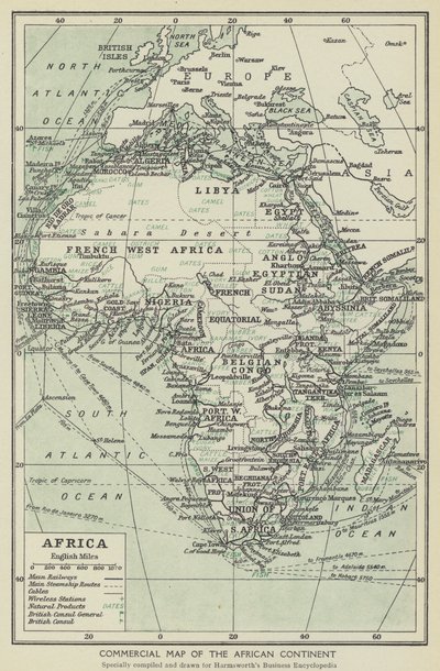 Afrika kıtasının ticari haritası (lito) by English School