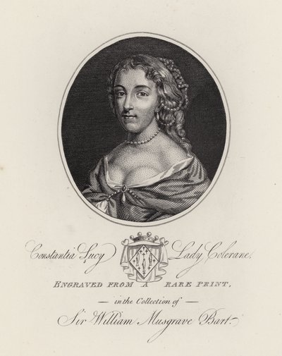 Constantia Lucy, Lady Colerane (gravür) by English School