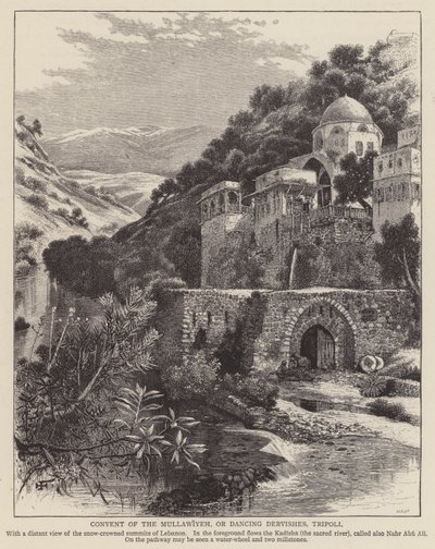 Mullawiyeh Manastırı veya Dans Eden Dervişler, Trablus (gravür) by English School