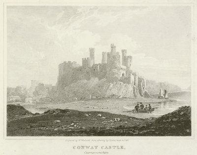 Conway Kalesi, Caernarvonshire (gravür) by English School