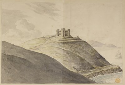 Cork Harbour (kalem ve mürekkep ve kağıt üzerine sulu boya) by English School