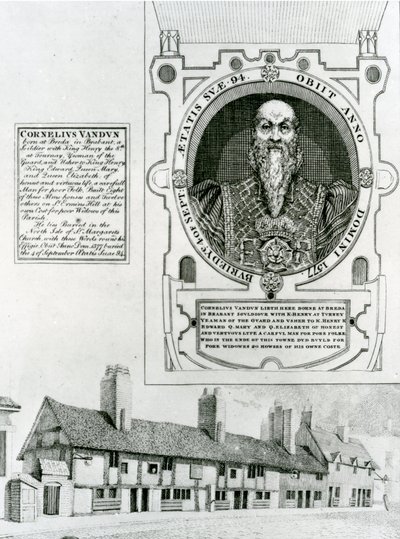 Cornelius Van Dun (1483-1577) Anıtı ve İmaret Evleri, 1798 by English School