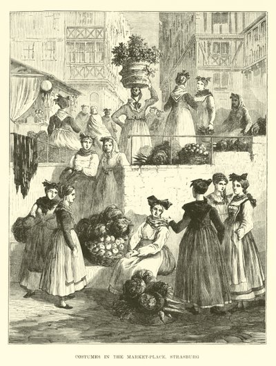 Pazar yerindeki kostümler, Strasburg by English School